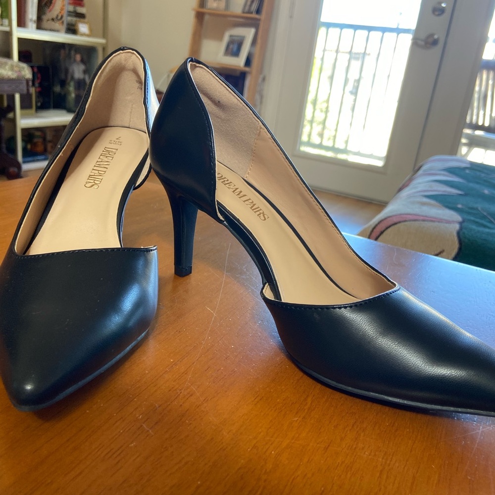 Dream Pairs Black Pointed-Toe D'Orsay Heels for Women